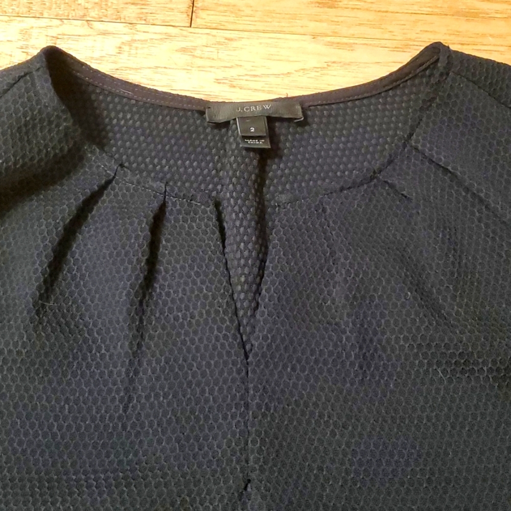 J. Crew Black Shell Top Cap Sleeve Size 2 Small Sleeveless - Picture 5 of 7